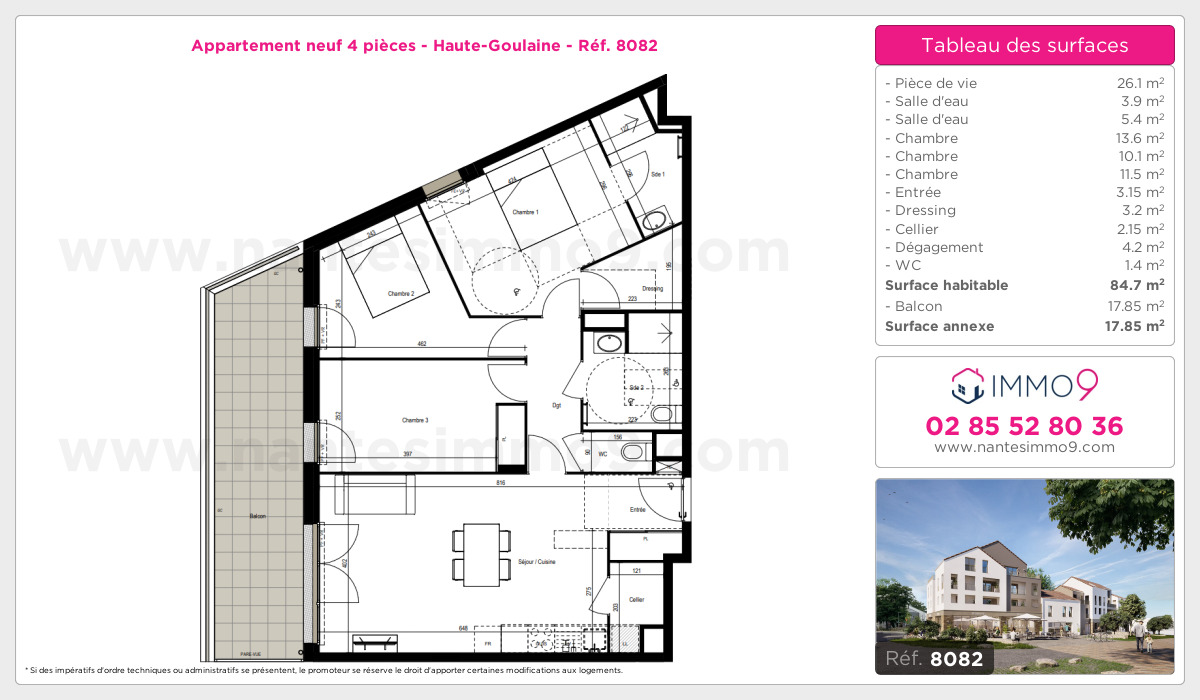 Plan et surfaces, Programme neuf Haute-Goulaine Référence n° 8082