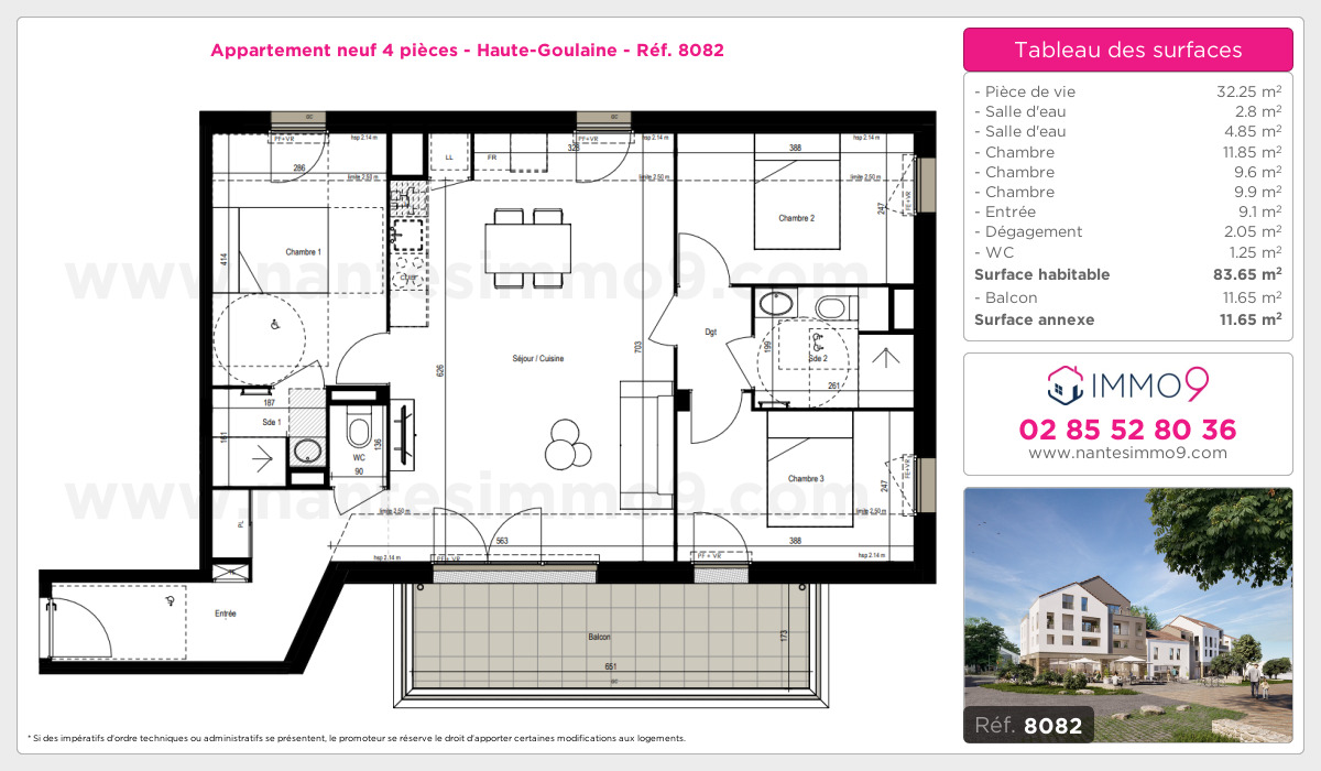 Plan et surfaces, Programme neuf Haute-Goulaine Référence n° 8082