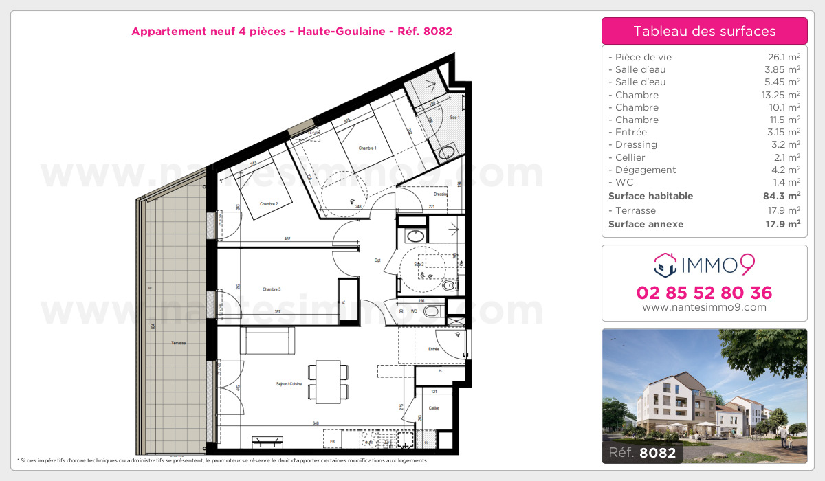 Plan et surfaces, Programme neuf Haute-Goulaine Référence n° 8082
