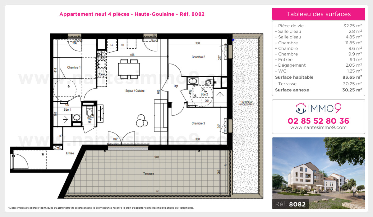 Plan et surfaces, Programme neuf Haute-Goulaine Référence n° 8082