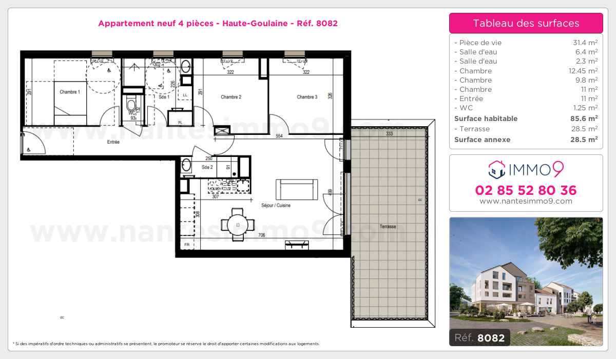 Plan et surfaces, Programme neuf Haute-Goulaine Référence n° 8082