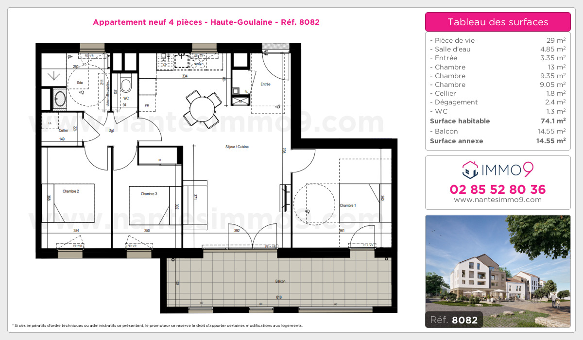 Plan et surfaces, Programme neuf Haute-Goulaine Référence n° 8082