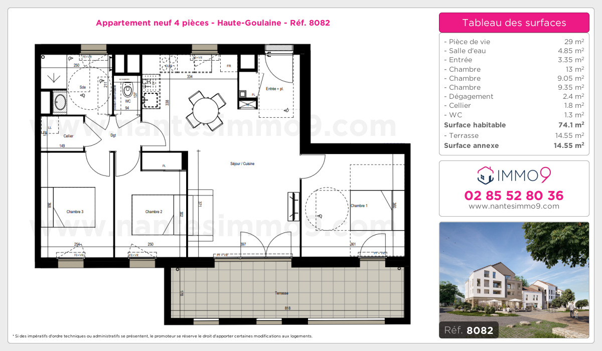 Plan et surfaces, Programme neuf Haute-Goulaine Référence n° 8082
