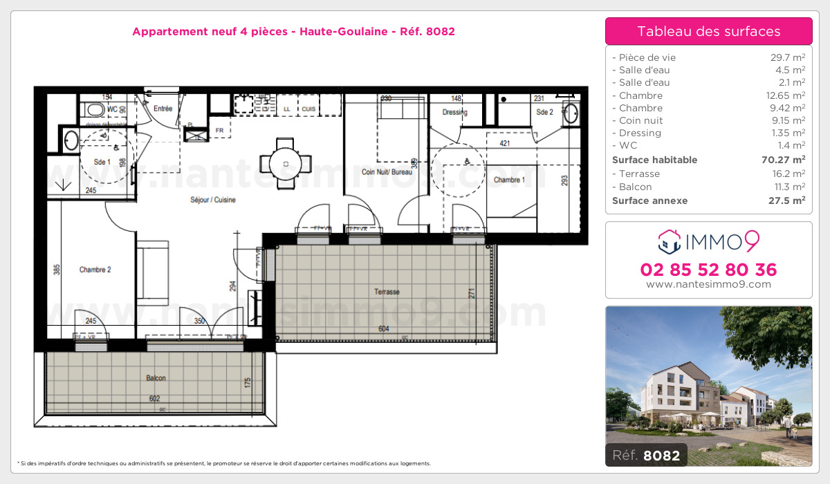 Plan et surfaces, Programme neuf Haute-Goulaine Référence n° 8082