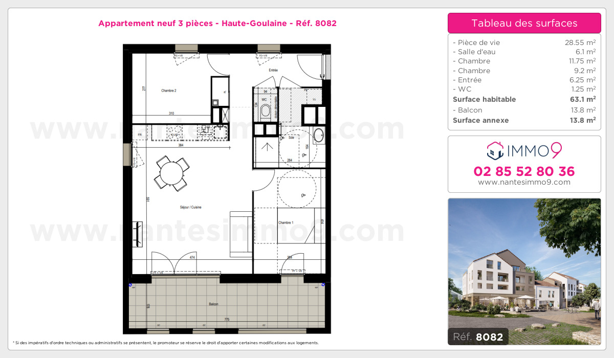 Plan et surfaces, Programme neuf Haute-Goulaine Référence n° 8082