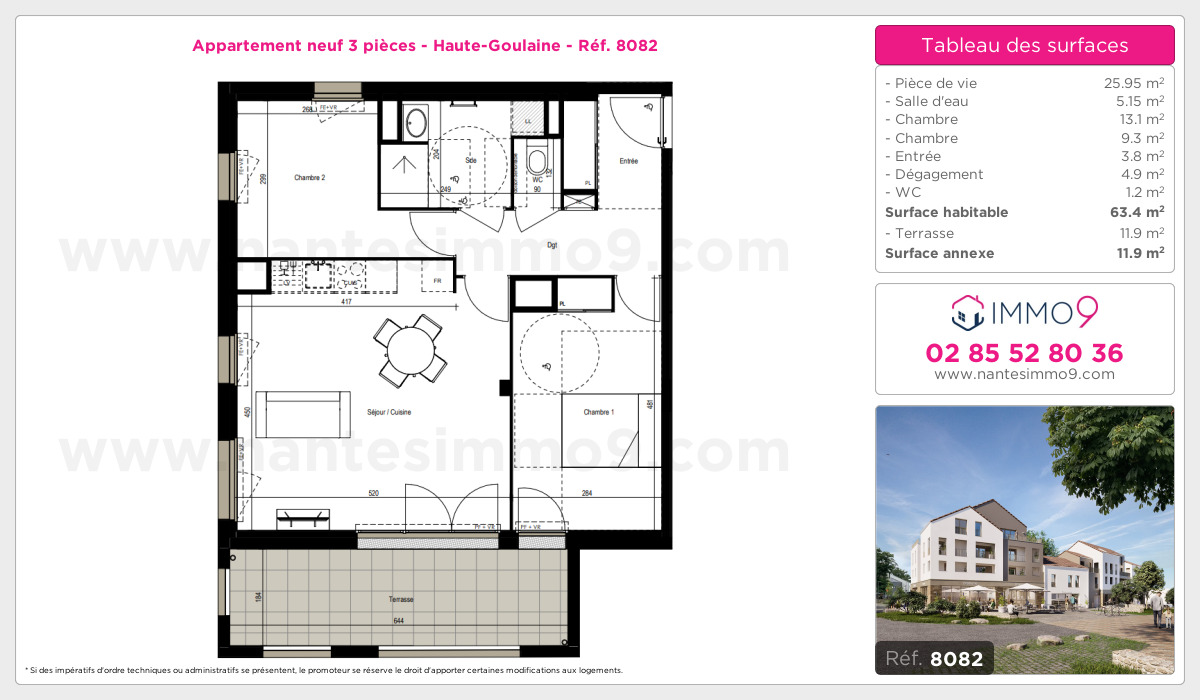 Plan et surfaces, Programme neuf Haute-Goulaine Référence n° 8082