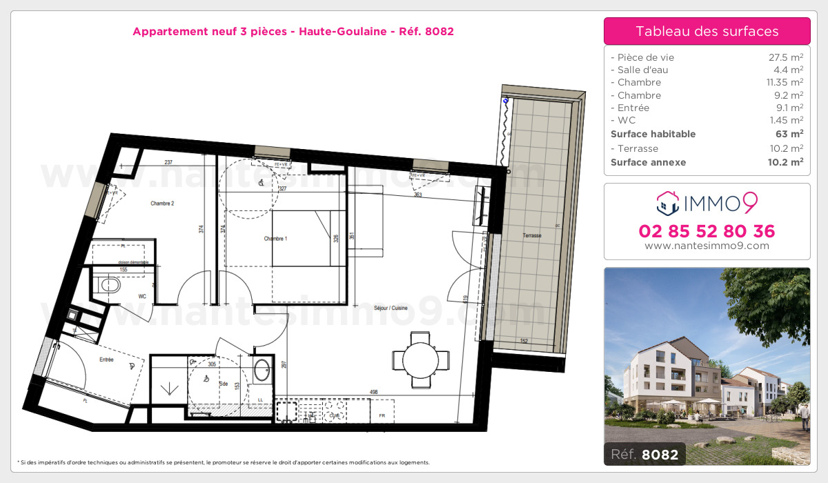 Plan et surfaces, Programme neuf Haute-Goulaine Référence n° 8082