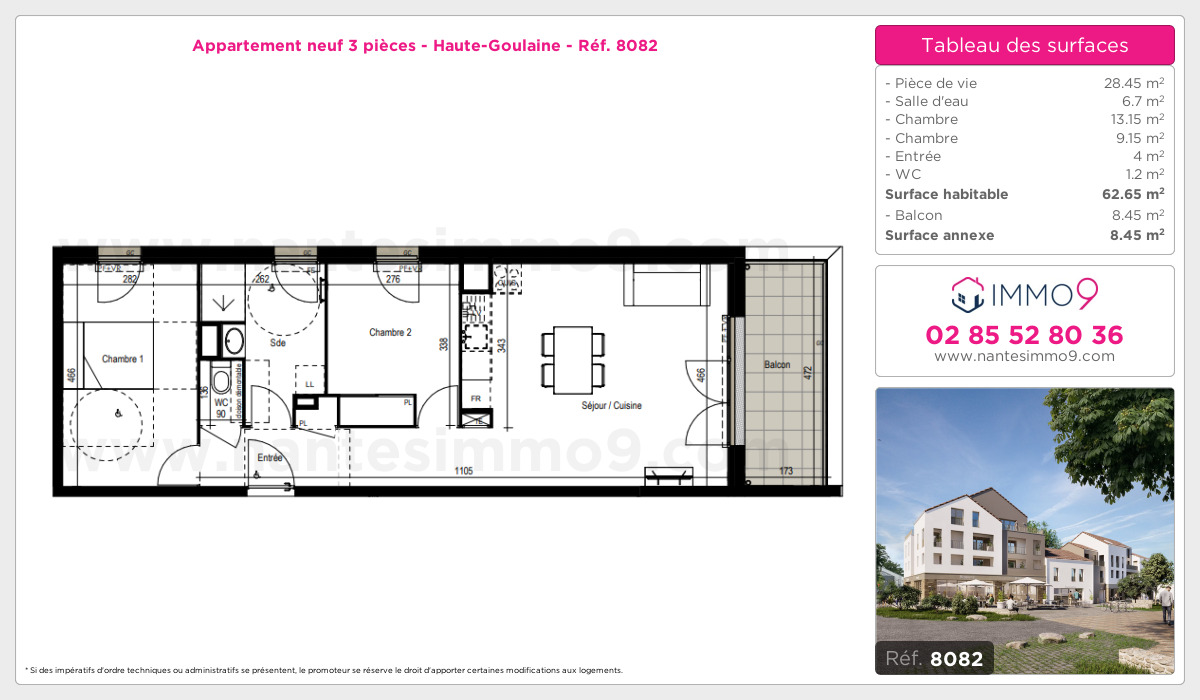 Plan et surfaces, Programme neuf Haute-Goulaine Référence n° 8082