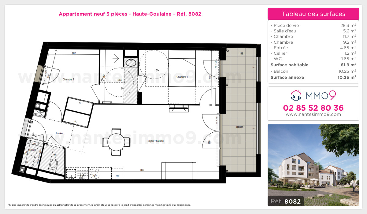 Plan et surfaces, Programme neuf Haute-Goulaine Référence n° 8082