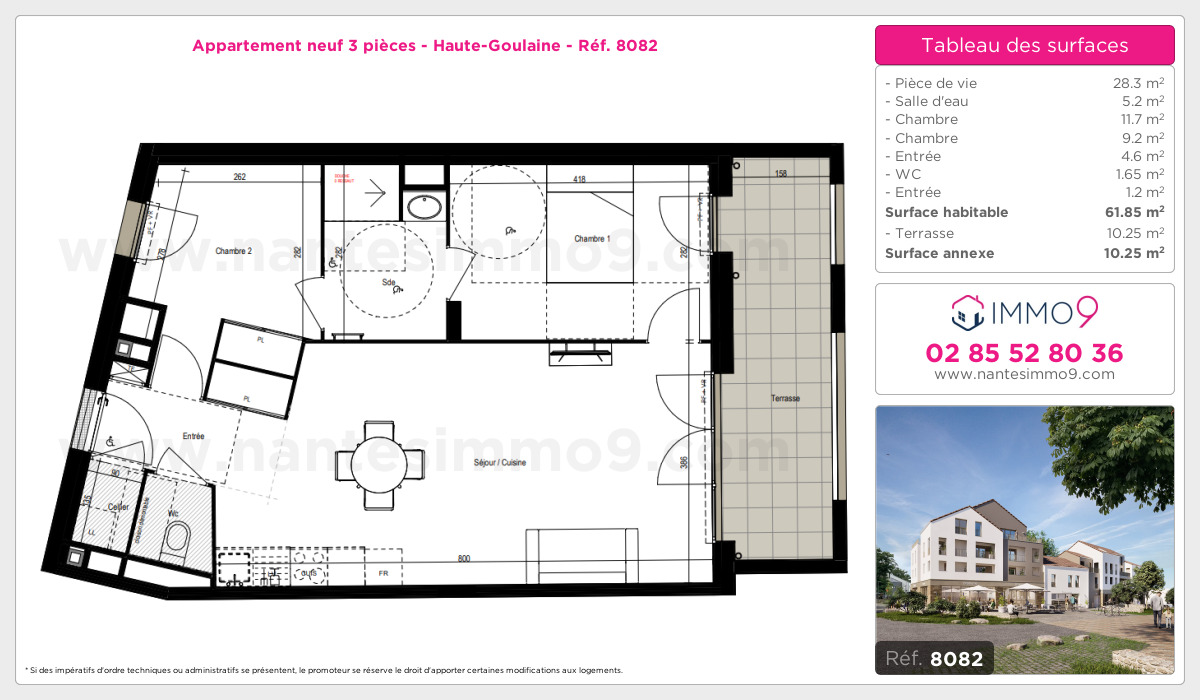 Plan et surfaces, Programme neuf Haute-Goulaine Référence n° 8082