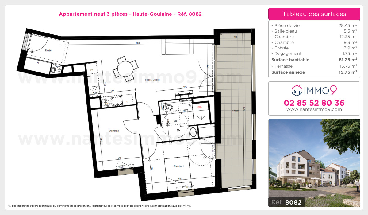 Plan et surfaces, Programme neuf Haute-Goulaine Référence n° 8082
