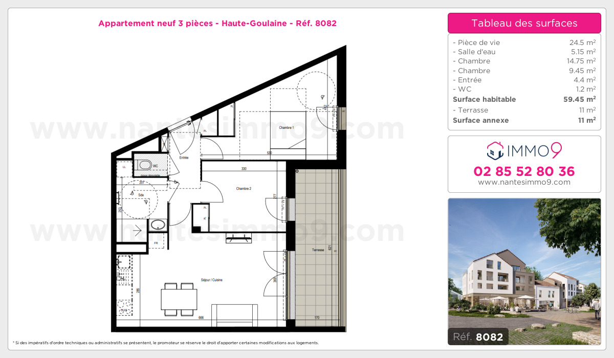 Plan et surfaces, Programme neuf Haute-Goulaine Référence n° 8082