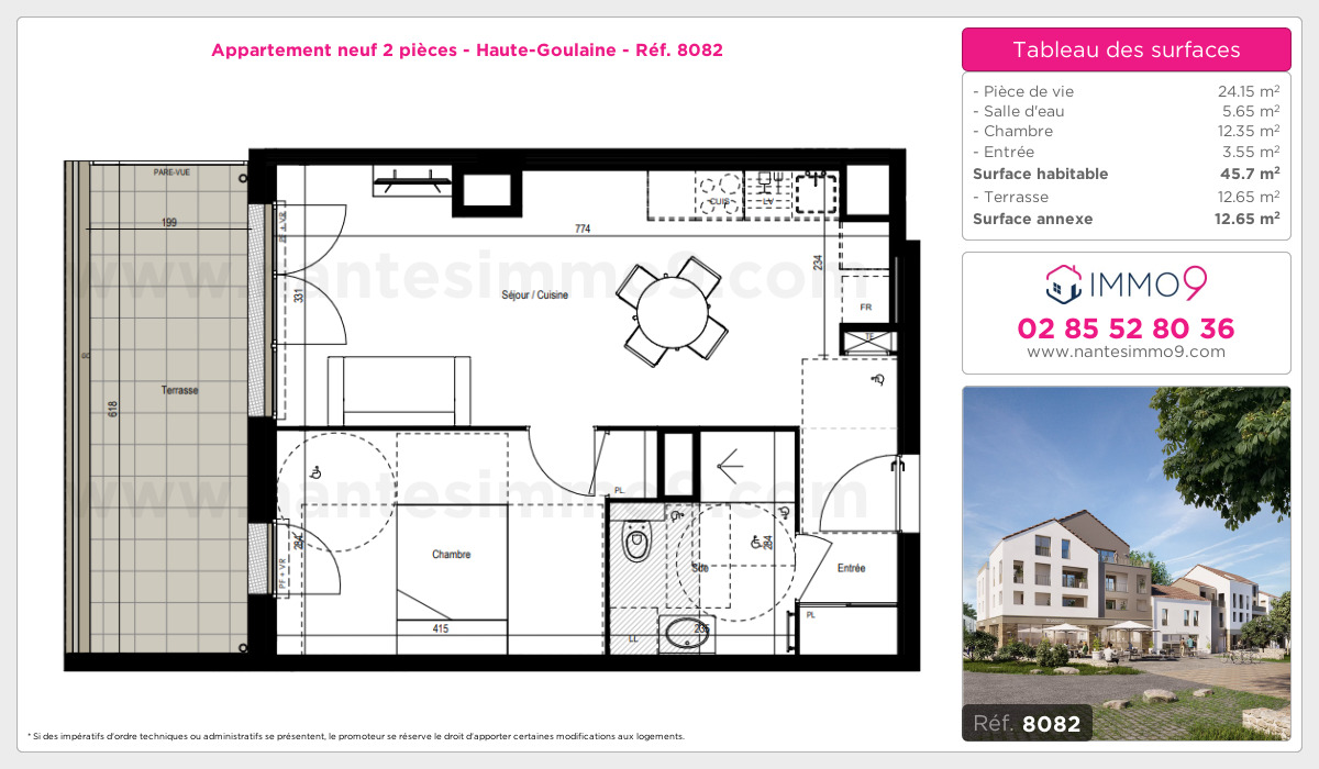 Plan et surfaces, Programme neuf Haute-Goulaine Référence n° 8082