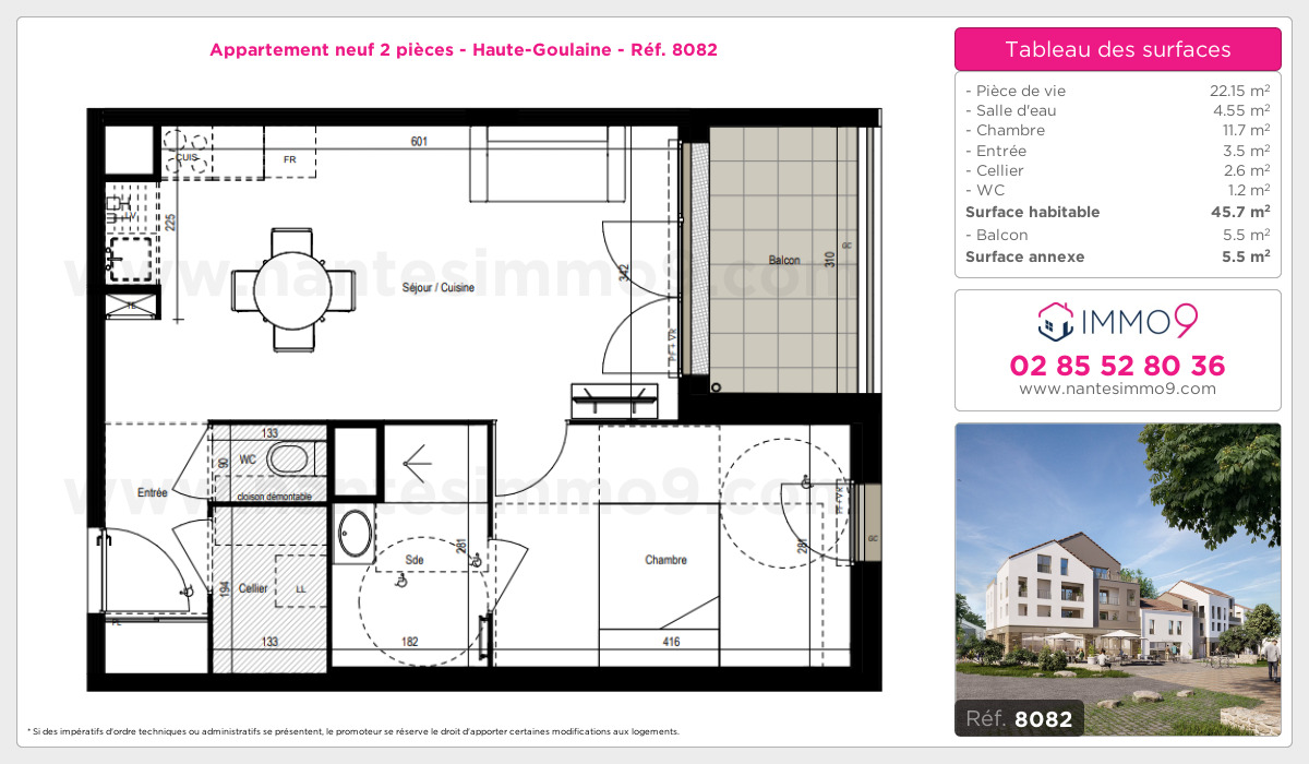 Plan et surfaces, Programme neuf Haute-Goulaine Référence n° 8082