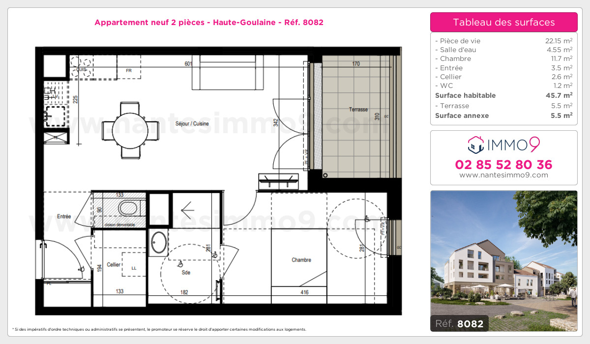Plan et surfaces, Programme neuf Haute-Goulaine Référence n° 8082