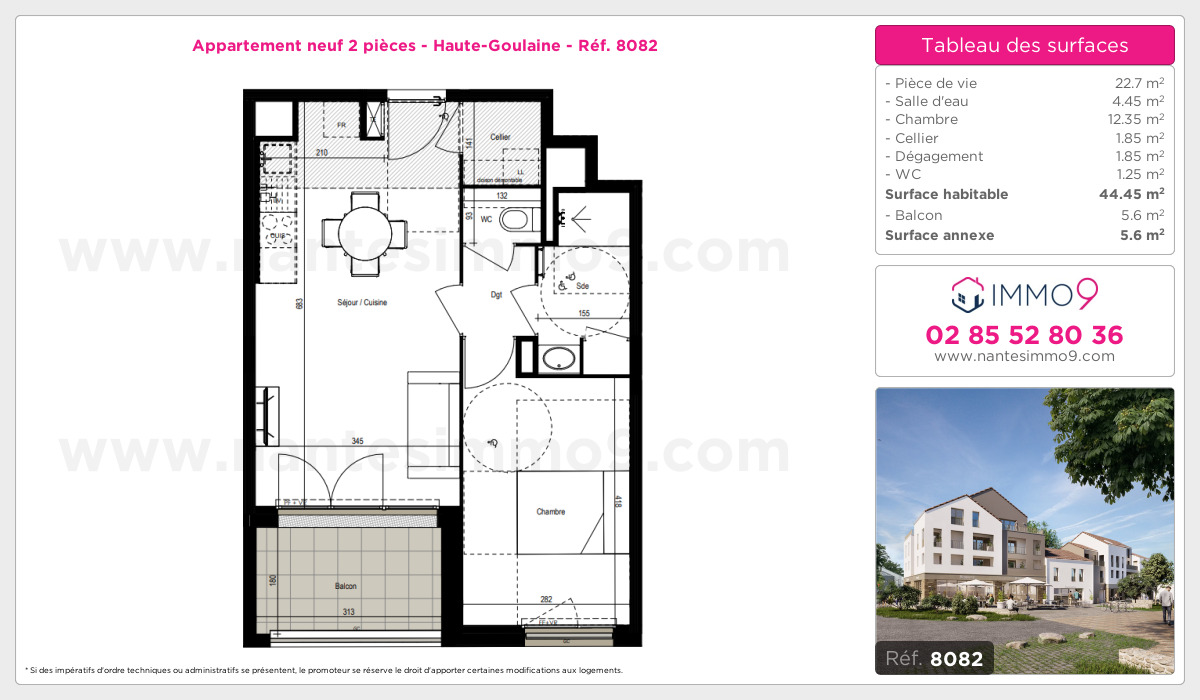 Plan et surfaces, Programme neuf Haute-Goulaine Référence n° 8082