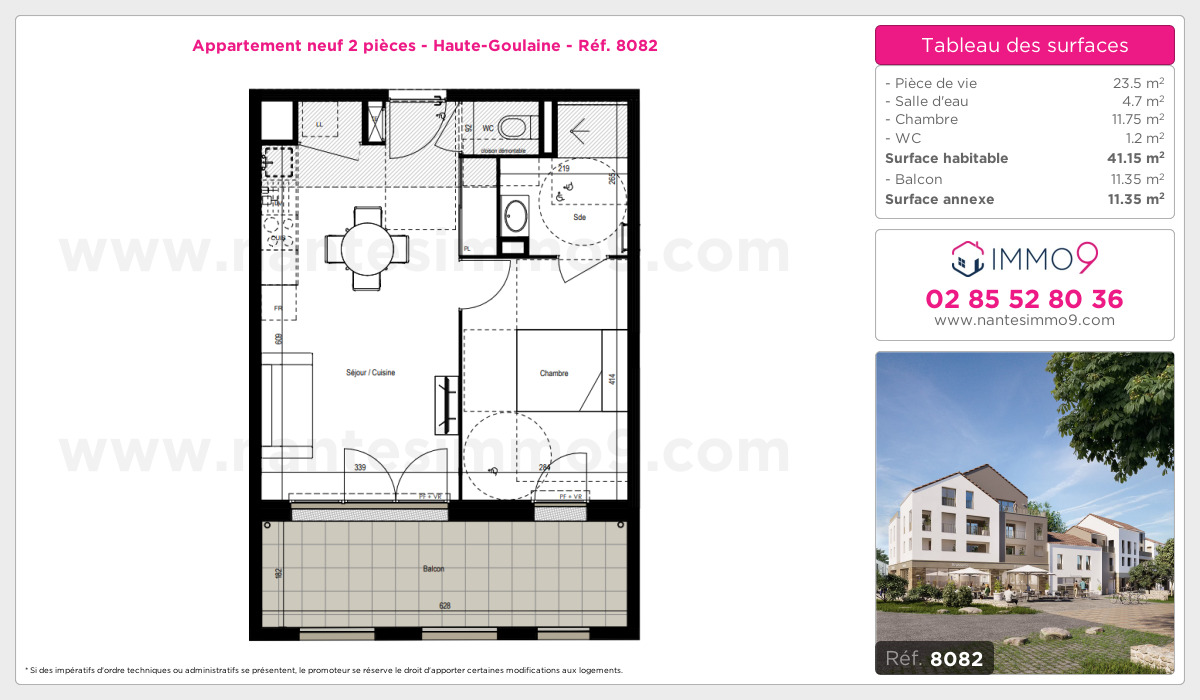 Plan et surfaces, Programme neuf Haute-Goulaine Référence n° 8082