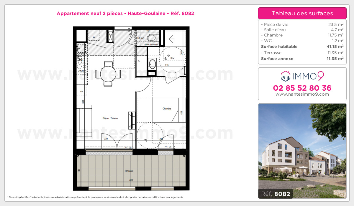 Plan et surfaces, Programme neuf Haute-Goulaine Référence n° 8082