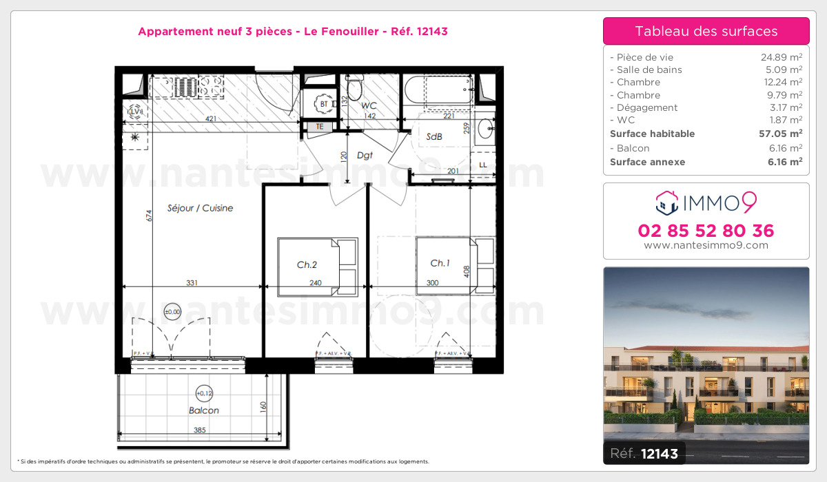 Plan et surfaces, Programme neuf Fenouiller Référence n° 12143