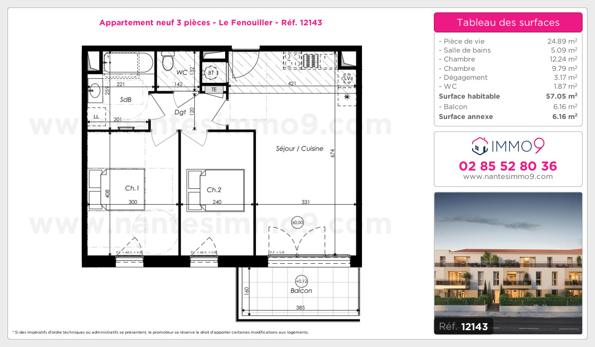 Plan et surfaces, Programme neuf Fenouiller Référence n° 12143