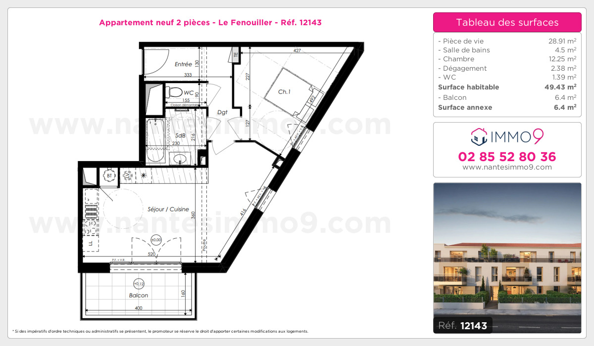 Plan et surfaces, Programme neuf Fenouiller Référence n° 12143