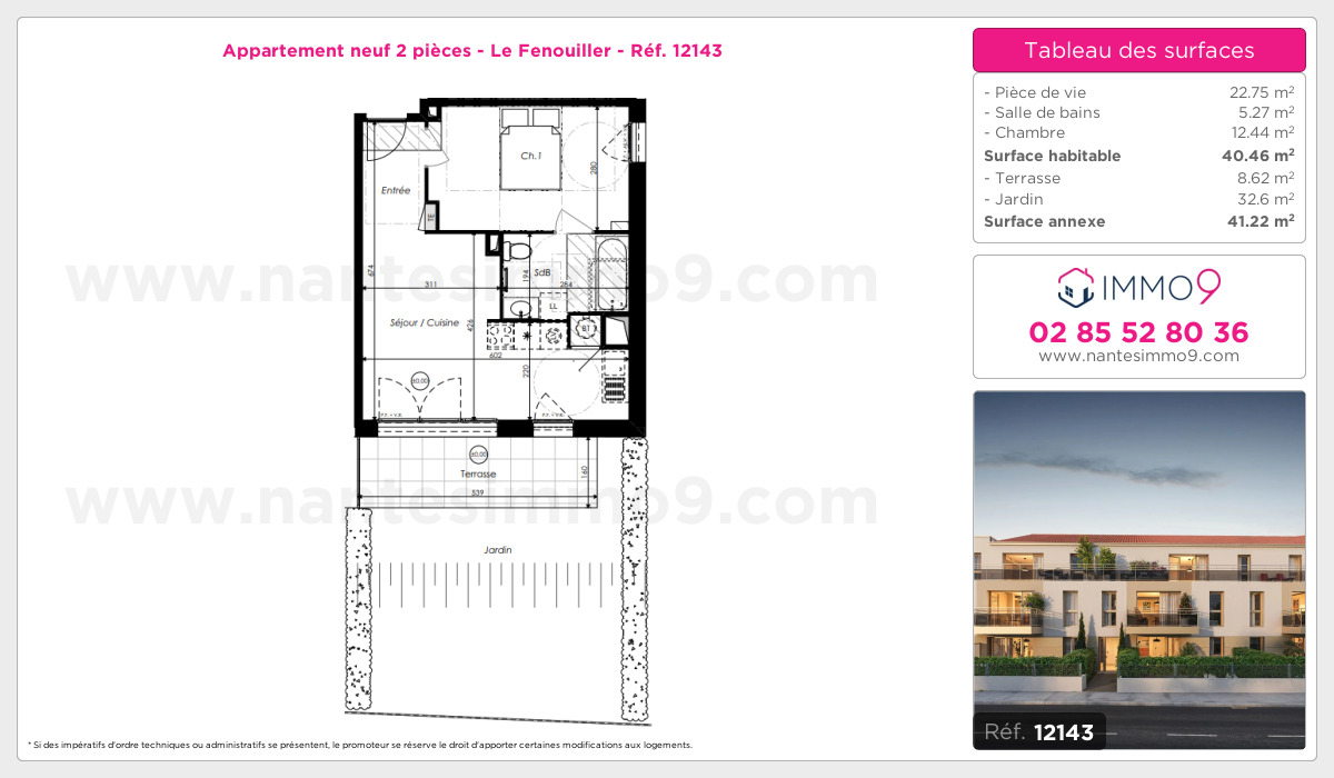 Plan et surfaces, Programme neuf Fenouiller Référence n° 12143