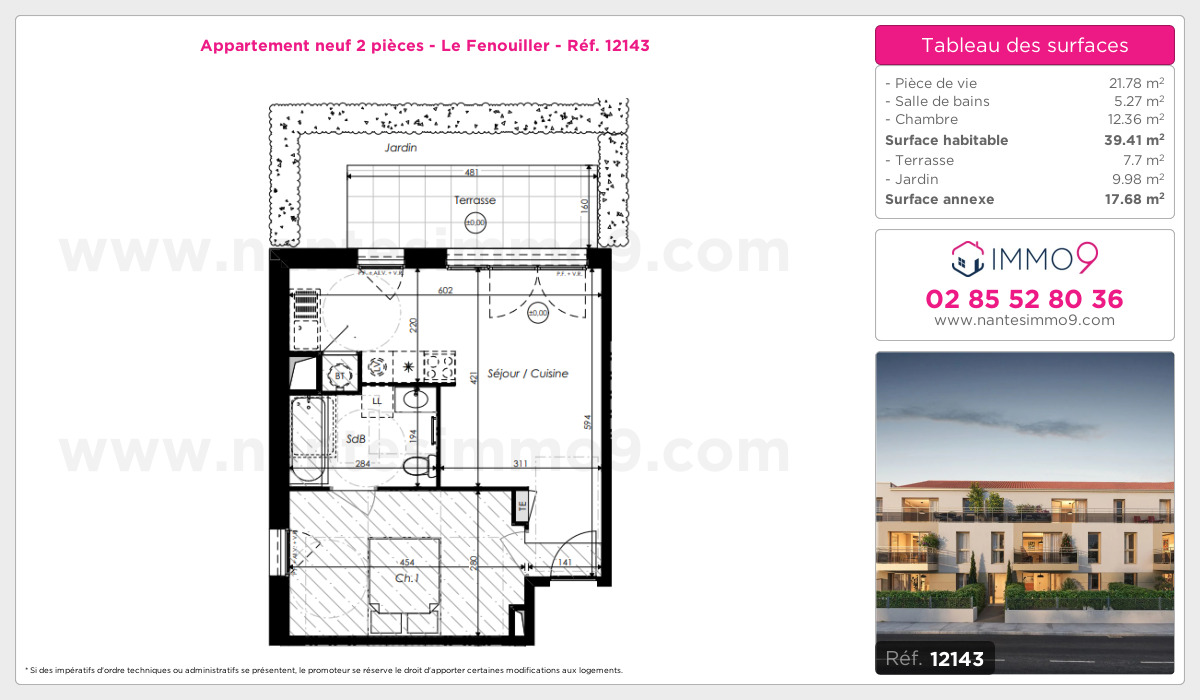 Plan et surfaces, Programme neuf Fenouiller Référence n° 12143