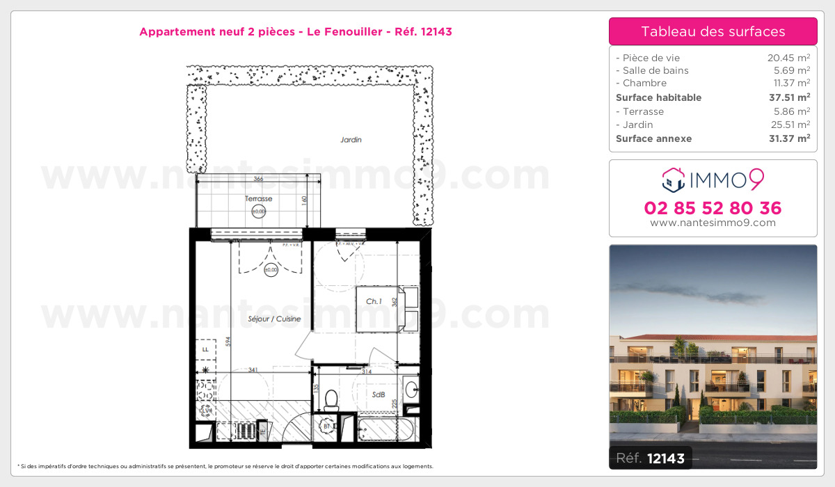 Plan et surfaces, Programme neuf Fenouiller Référence n° 12143