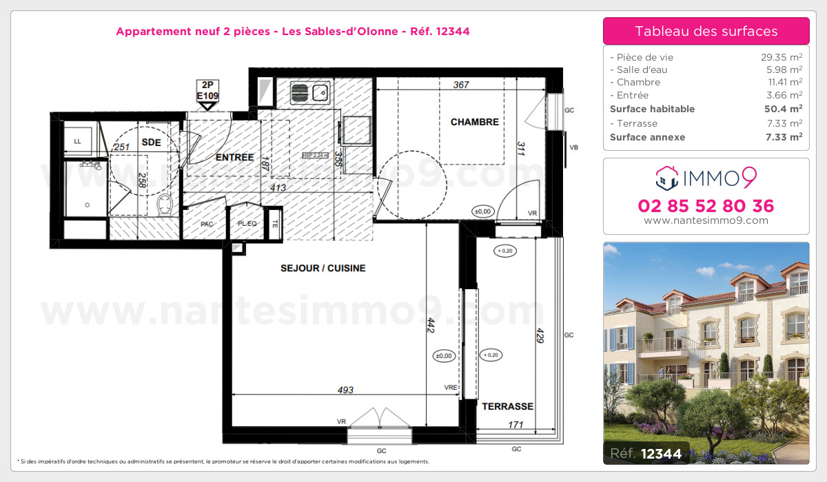 Plan et surfaces, Programme neuf Sables-d'Olonne Référence n° 12344