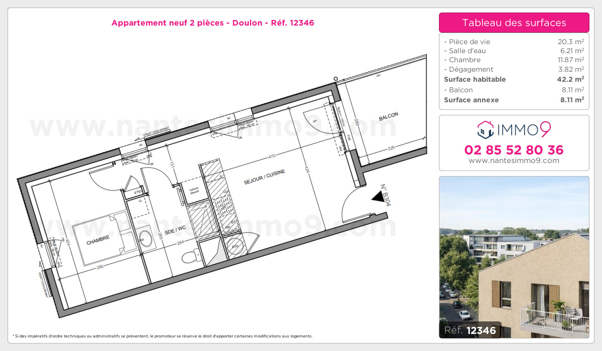 Plan et surfaces, Programme neuf Nantes : Doulon Référence n° 12346