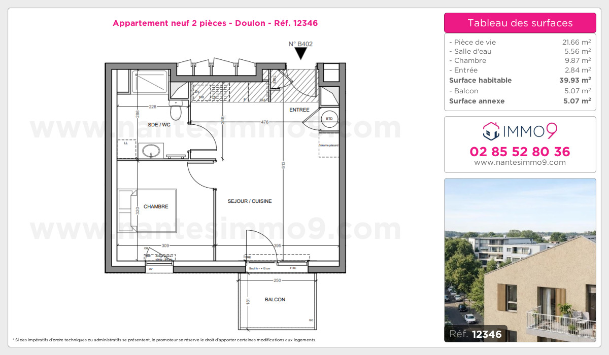 Plan et surfaces, Programme neuf Nantes : Doulon Référence n° 12346