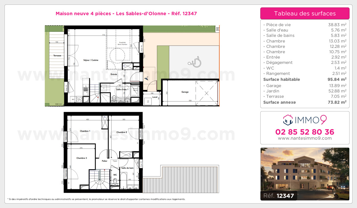 Plan et surfaces, Programme neuf Sables-d'Olonne Référence n° 12347