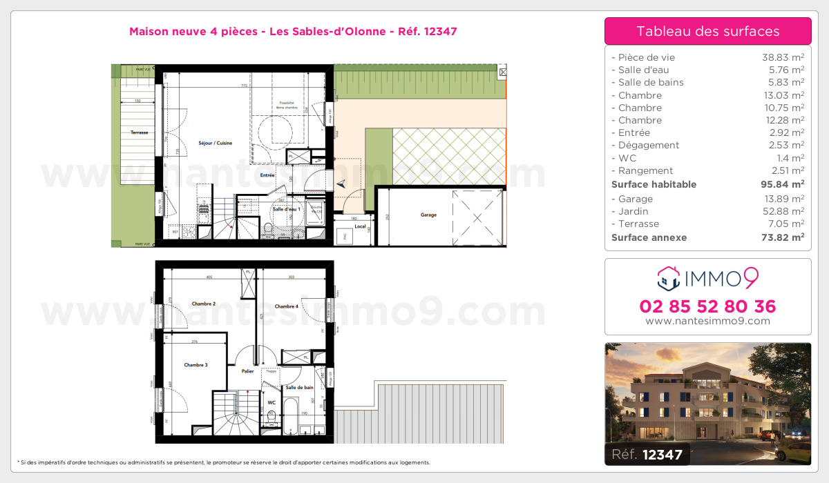 Plan et surfaces, Programme neuf Sables-d'Olonne Référence n° 12347