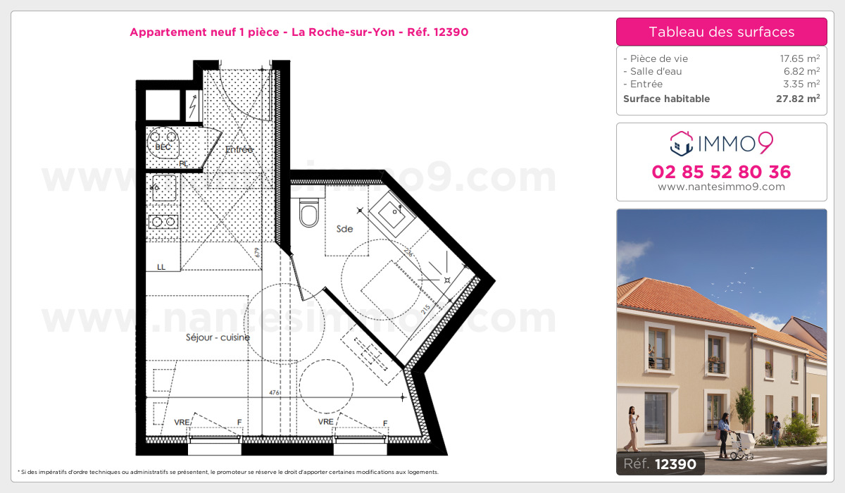 Plan et surfaces, Programme neuf Roche-sur-Yon Référence n° 12390