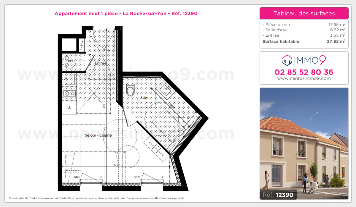 Plan et surfaces, Programme neuf Roche-sur-Yon Référence n° 12390