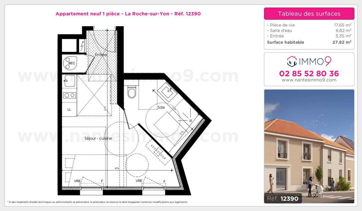 Plan et surfaces, Programme neuf Roche-sur-Yon Référence n° 12390