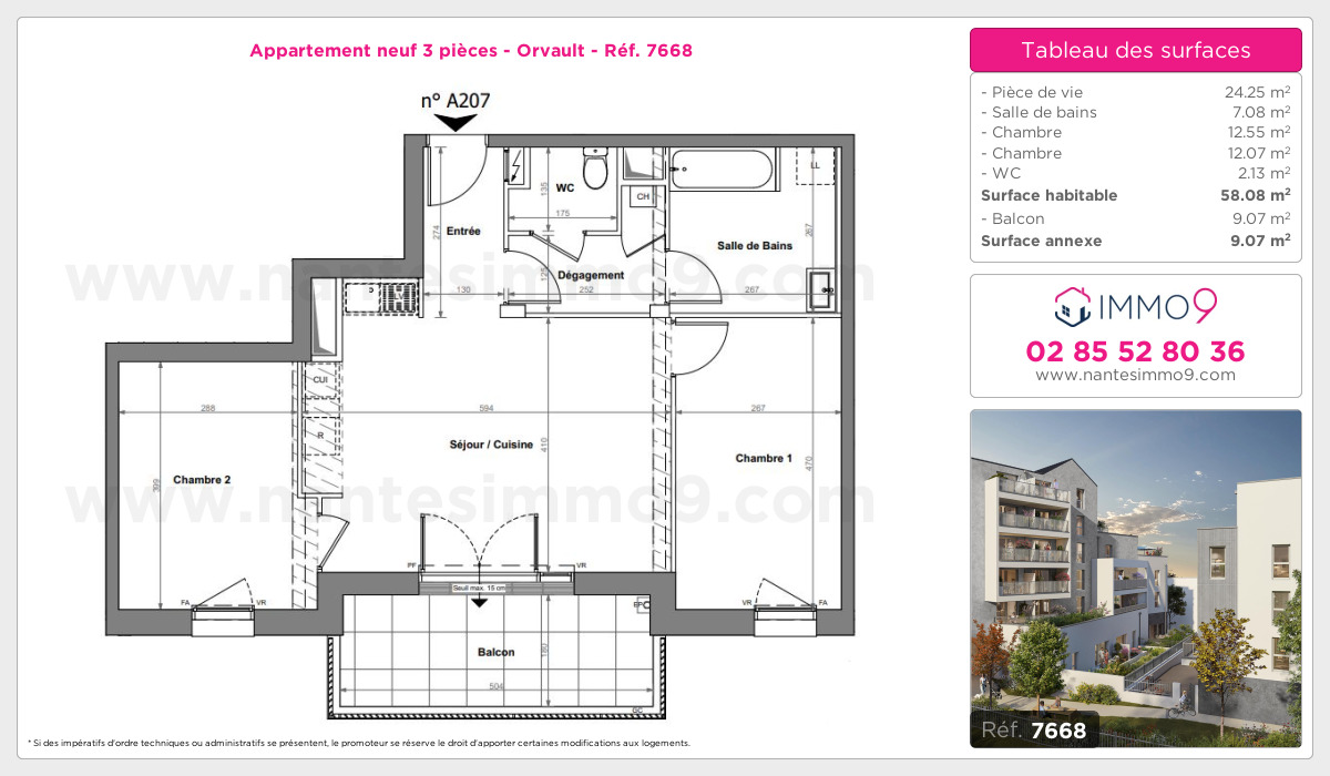 Plan et surfaces, Programme neuf Orvault Référence n° 7668
