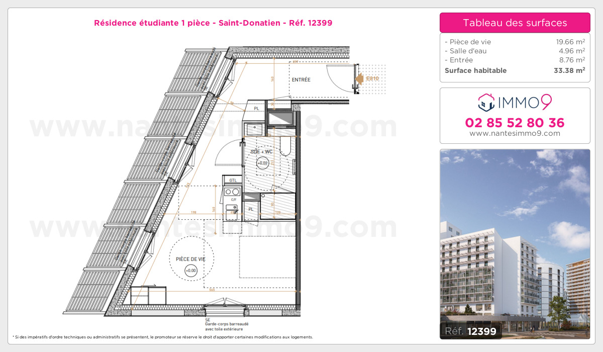 Plan et surfaces, Programme neuf Nantes : Saint-Donatien Référence n° 12399