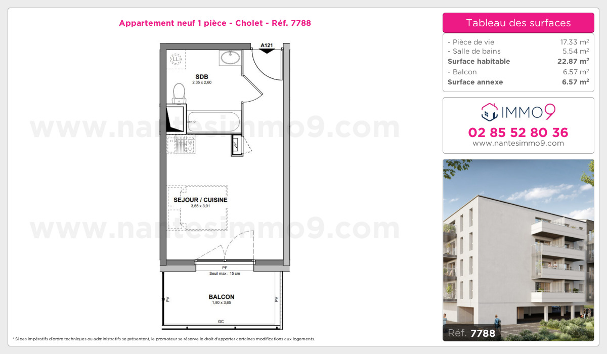 Plan et surfaces, Programme neuf Cholet Référence n° 7788