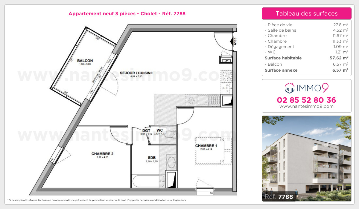 Plan et surfaces, Programme neuf Cholet Référence n° 7788
