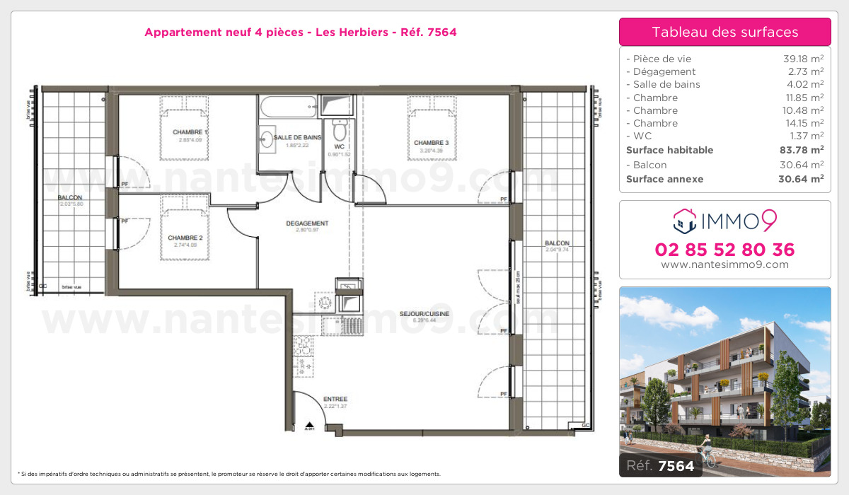 Plan et surfaces, Programme neuf Herbiers Référence n° 7564