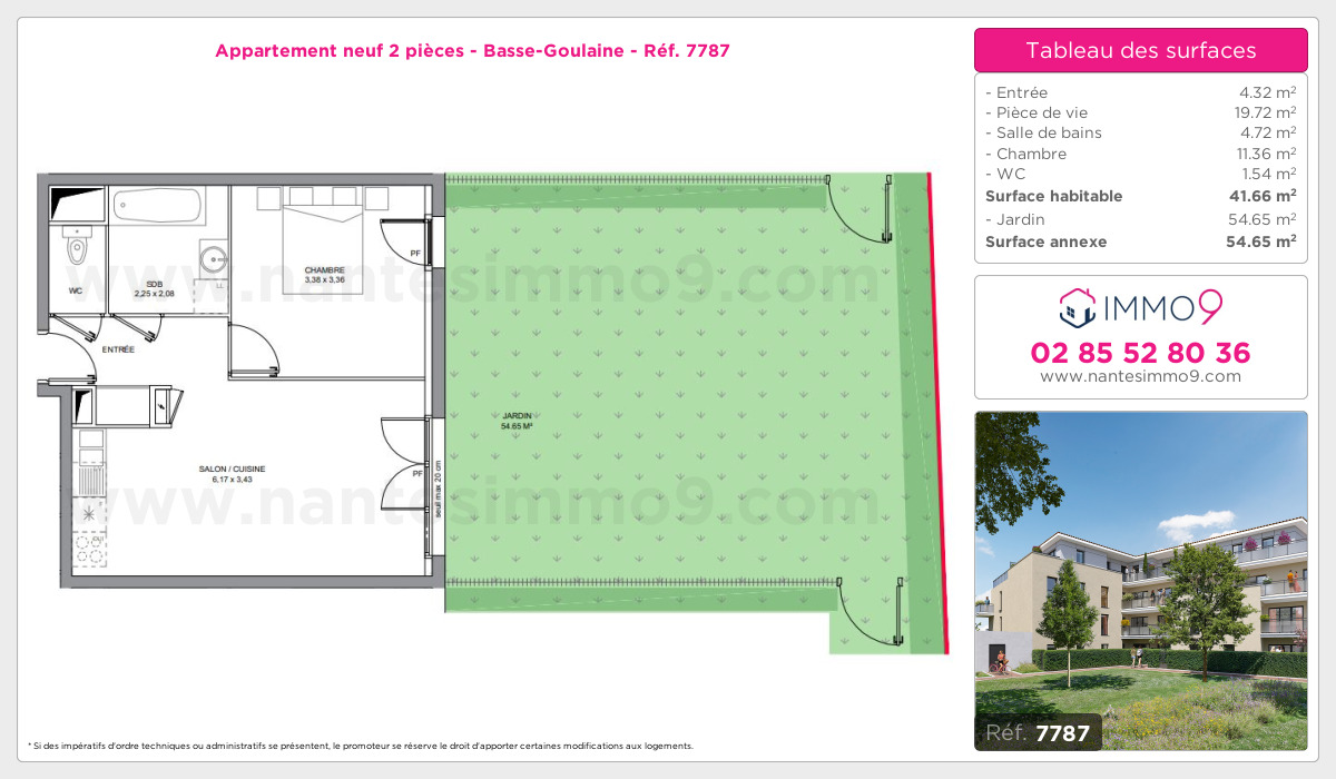 Plan et surfaces, Programme neuf Basse-Goulaine Référence n° 7787