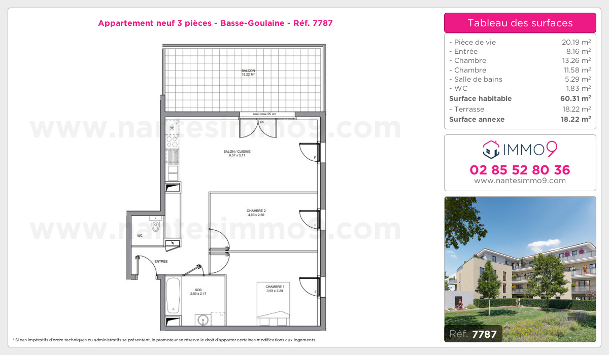 Plan et surfaces, Programme neuf Basse-Goulaine Référence n° 7787