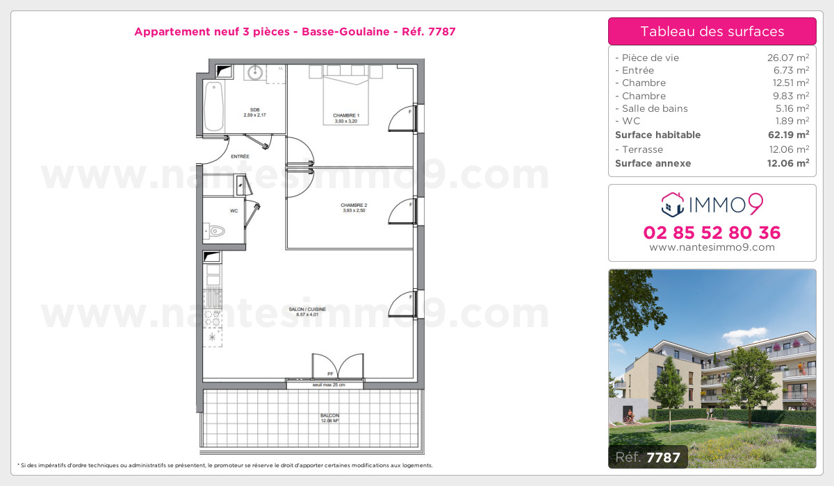 Plan et surfaces, Programme neuf Basse-Goulaine Référence n° 7787