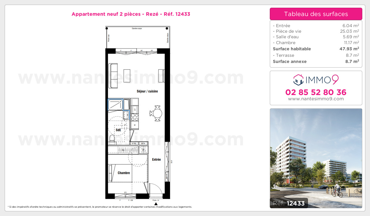Plan et surfaces, Programme neuf Rezé Référence n° 12433