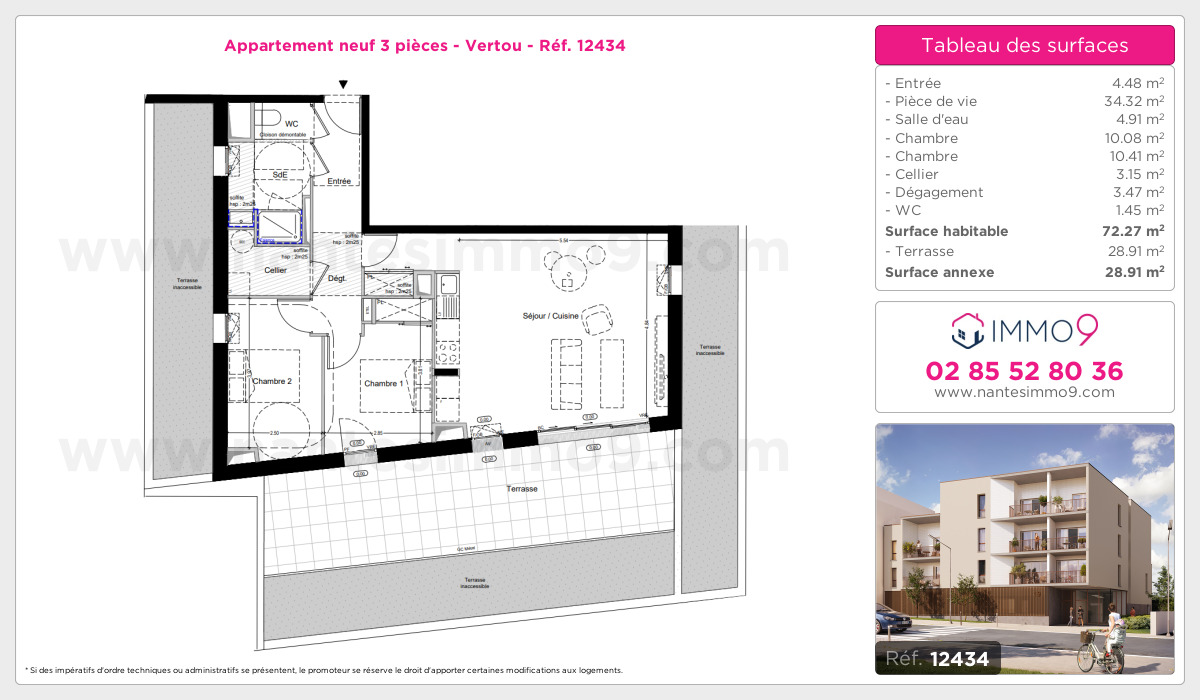 Plan et surfaces, Programme neuf Vertou Référence n° 12434